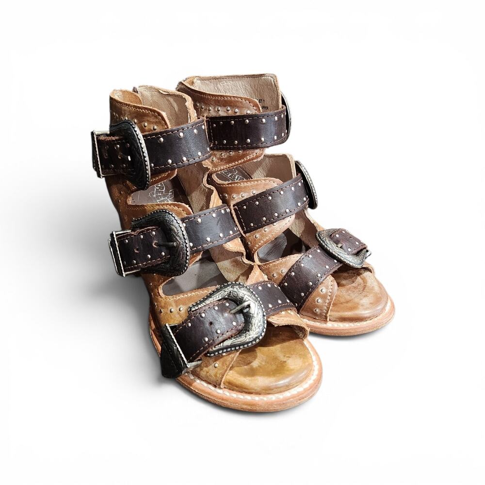 Freebird Violet Distressed Taupe & Dark Brown, Sz 7